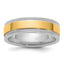 14k Two-Tone W/Y 6mm Milgrain Wedding Band Size 13.5