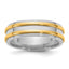 14k Two-Tone White and Yellow Gold 6mm Double Banded Wedding Band