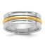 14k Two-Tone White and Yellow Gold 7mm Single Banded Wedding Band