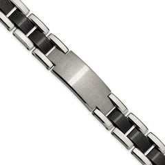 Chisel Tungsten Brushed and Polished Black IP-plated 8.5 inch Bracelet