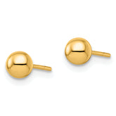 Sterling Silver Gold-plated 5mm Polished Ball Post Earrings
