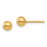 Sterling Silver Gold-plated 5mm Polished Ball Post Earrings