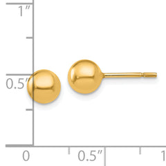 Sterling Silver Gold-plated 6mm Polished Ball Post Earrings