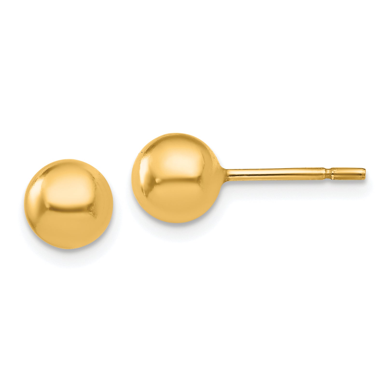 Sterling Silver Gold-plated 6mm Polished Ball Post Earrings