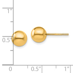 Sterling Silver Gold-plated 7mm Polished Ball Post Earrings