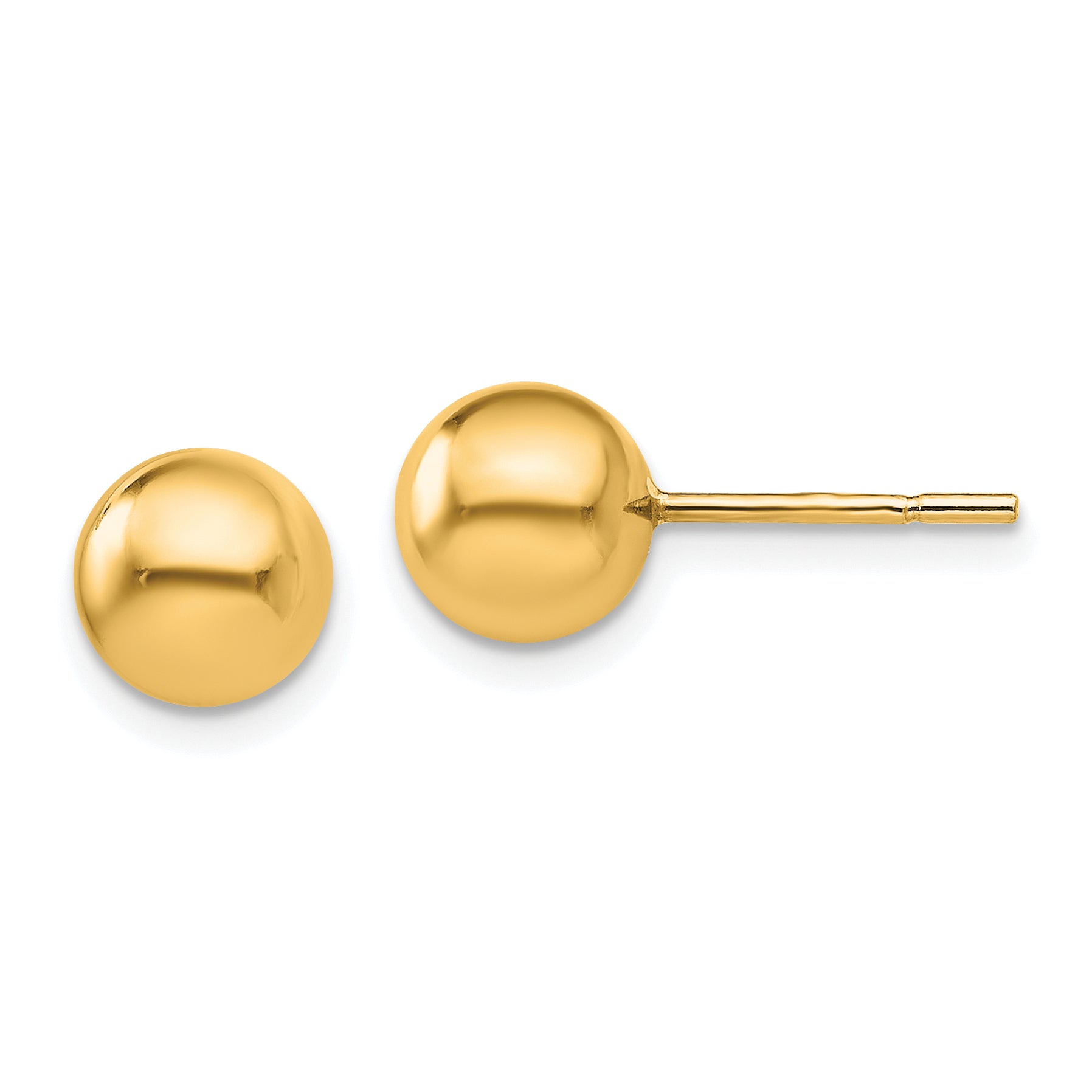 Sterling Silver Gold-plated 7mm Polished Ball Post Earrings