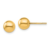 Sterling Silver Gold-plated 7mm Polished Ball Post Earrings