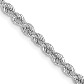 14K White Gold 26 inch 2.75mm Regular Rope with Lobster Clasp Chain