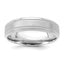 14k White Gold 6mm Standard Weight Comfort Fit Brushed Satin/Polished Milgrain Grooved Edge Wedding Band