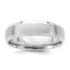 14K White Gold Polished and Brushed Flat Comfort-Fit Wedding Band 6mm