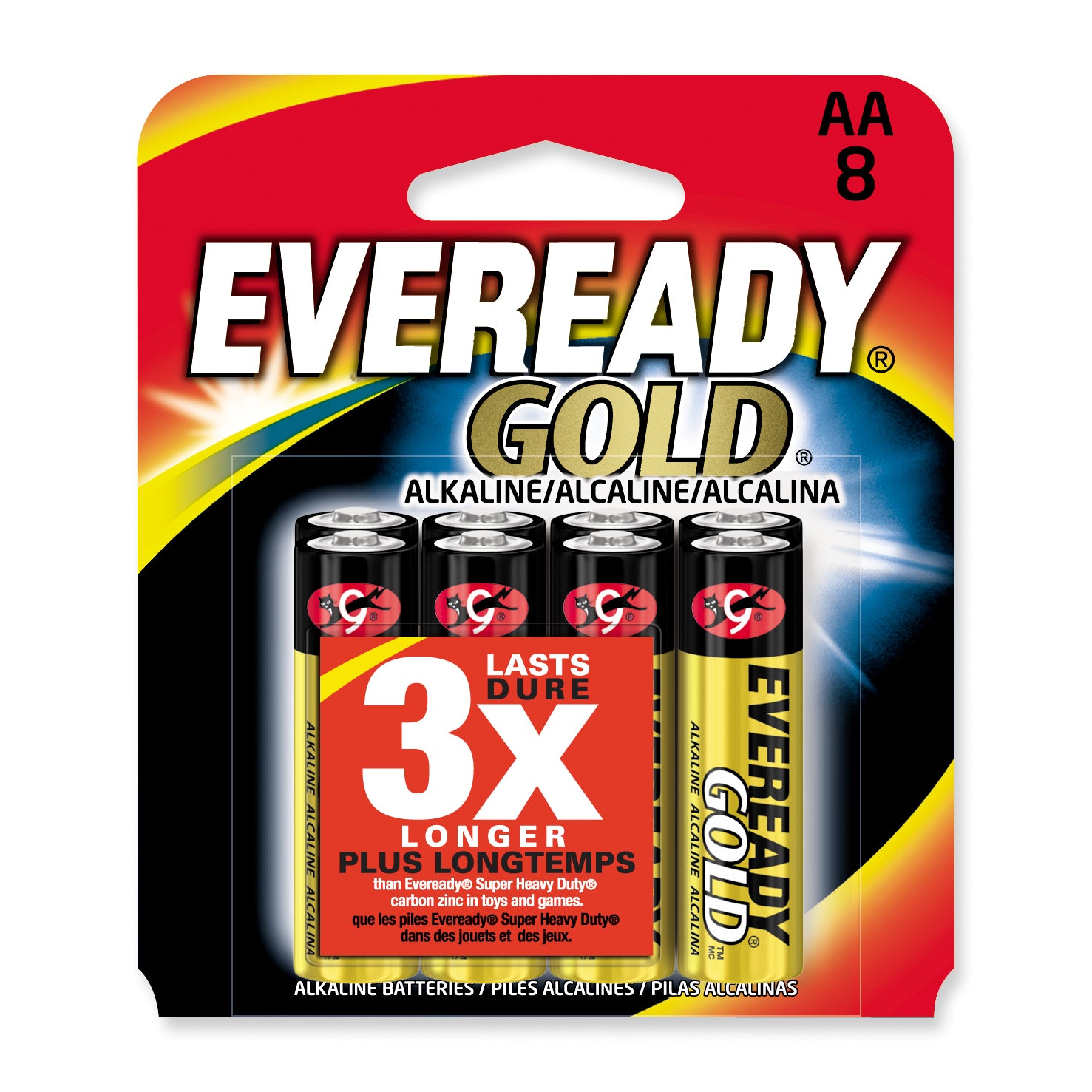 (8) Pack of Eveready Gold AA Alkaline Batteries