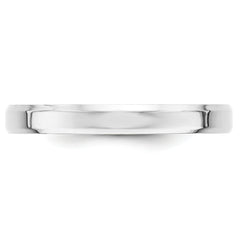 14k White Gold 3mm Beveled Edge Comfort Fit Wedding Band Size 13.5