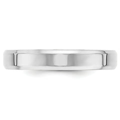 14k White Gold 4mm Beveled Edge Comfort Fit Wedding Band Size 13.5