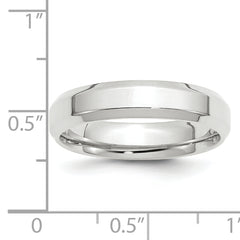 14k White Gold 5mm Beveled Edge Comfort Fit Wedding Band Size 13.5