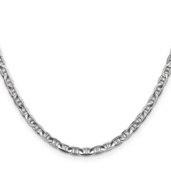 14K White Gold 20 inch 3.75mm Concave Anchor with Lobster Clasp Chain