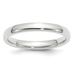 14k White Gold 3mm Standard Weight Comfort Fit Wedding Band Size 13.5