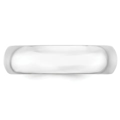 14k White Gold 6mm Standard Weight Comfort Fit Wedding Band Size 14