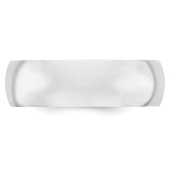 14k White Gold 7mm Standard Weight Comfort Fit Wedding Band Size 13.5