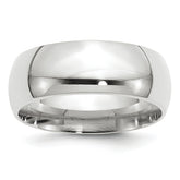 14k White Gold 8mm Standard Weight Comfort Fit Wedding Band Size 13.5
