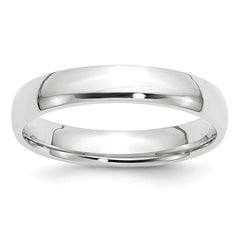 14k White Gold 4mm Lightweight Comfort Fit Wedding Band Size 13.5