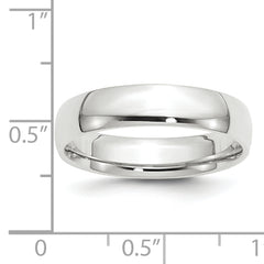 14k White Gold 5mm Lightweight Comfort Fit Wedding Band Size 13.5