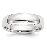 14k White Gold 5mm Lightweight Comfort Fit Wedding Band Size 13.5