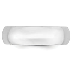 14k White Gold 6mm Lightweight Comfort Fit Wedding Band Size 14