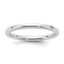 14K White Gold Domed Comfort-Fit Wedding Band 2mm