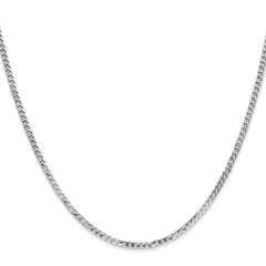 14k White Gold 2.2mm Flat Beveled Curb Chain
