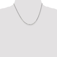 14k White Gold 2.2mm Flat Beveled Curb Chain