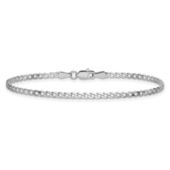 14k White Gold 2.2mm Flat Beveled Curb Chain