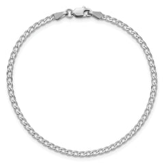 14k White Gold 2.2mm Flat Beveled Curb Chain