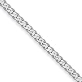 14k White Gold 2.2mm Flat Beveled Curb Chain