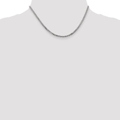 14K White Gold 16 inch 2.9mm Flat Beveled Curb with Lobster Clasp Chain