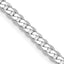 14K White Gold Solid Curb Chain Necklace 2.9mm