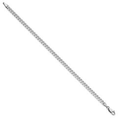 14K White Gold 7 inch 3.9mm Flat Beveled Curb with Lobster Clasp Bracelet