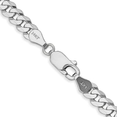 14K White Gold 24 inch 4.75mm Flat Beveled Curb with Lobster Clasp Chain