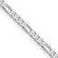 14K White Gold Solid Figaro Chain Necklace 2.25mm