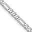 14K White Gold Solid Figaro Chain Necklace 3mm