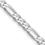 14K White Gold Solid Figaro Chain Necklace 4mm