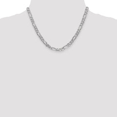 14K White Gold 18 inch 6mm Flat Figaro with Lobster Clasp Chain