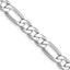 14K White Gold Solid Figaro Chain Necklace 6mm