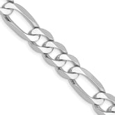 14K White Gold 24 inch 7.5mm Flat Figaro with Lobster Clasp Chain