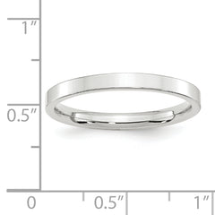 10k White Gold 2.5mm Standard Weight Flat Comfort Fit Wedding Band Size 14