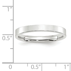 10k White Gold 3mm Standard Weight Flat Comfort Fit Wedding Band Size 14