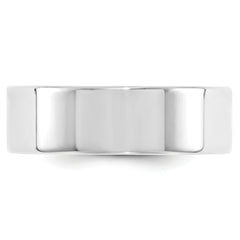 14k White Gold 7mm Standard Weight Flat Comfort Fit Wedding Band Size 13.5