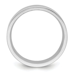 14k White Gold 8mm Standard Weight Flat Comfort Fit Wedding Band Size 13.5