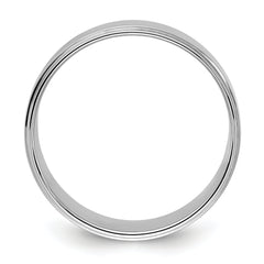 14k White Gold 8mm Flat with Step Edge Wedding Band Size 13.5