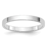 14k White Gold 2mm Lightweight Flat Wedding Band Size 14