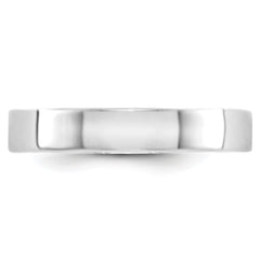 14k White Gold 4mm Lightweight Flat Wedding Band Size 14
